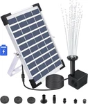 Lewisia 5W Solar Fountain Pump With Battery Backup For Patio Pool Koi Black. Fixed Price $41.75.