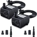 Fountain Pump, 2 Packs 80GPH(4W 300L/H) Submersible Water Durable Outdoor. Fixed Price $29.99.