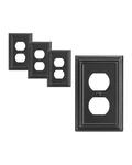 Dewenwils Pack Black Metal Outlet Covers, 4.88" 3.13" Electric. Fixed Price $15.99.