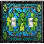 Metal Light Switch Outlet Cover Wall Plate Clover Stained Glass Print FWR340. Fixed Price $13.49.