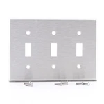 Cooper 93073 3-GANG Non-magnetic Stainless Steel Toggle Switch Cover Wallplate. Fixed Price $8.54.