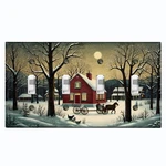 Metal Light Switch Outlet Cover Wall Plate Horse-drawn Sleigh Winter Town SAN147. Fixed Price $21.59.