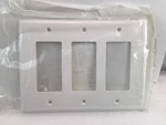 4 Leviton PJ263-W3-GANG Decora Wallplate Midway Size Thermoplastic Nylon Ivory. Fixed Price $12.00.