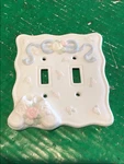Figi Double Light Switch Cover Plate Nursery Sweet Baby Shoes Hand Painted 3D. Fixed Price $19.95.