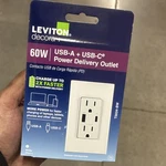 Leviton T5634-W Decora 60W Usb-a Usb-c Tamper Resistant Outlet White. Fixed Price $45.00.