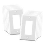 10-PACK 1-GANG Unbreakable Polycarbonate Jumbo Rocker Wall Plate In Gloss White. Fixed Price $9.99.