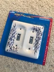 Leviton Ceramic Blue Vine Double Light Switch Cover. Fixed Price $9.99.