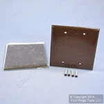 Leviton 80725 Brown 2-GANG Blank Unbreakable Wallplate Nylon Plastic Covers 2PCS. Fixed Price $8.54.
