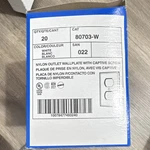 Leviton 80703-W Duplex Outlet Cover, White, Captive Screw, Rectangular 20 Pack. Fixed Price $15.00.