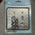 Brainerd Diamond Plate Polished Chrome Double Toggle Wall Mancave Father. Fixed Price $7.00.