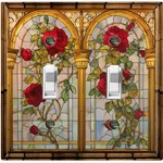 Metal Light Switch Outlet Cover Decorative Wall Plate Elegant Red Roses FWR341. Fixed Price $16.19.