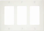 Leviton Decora 80411-NW, 3-GANG Thermoplastic Wallplate, White, New, Lot Of 2. Fixed Price $16.99.