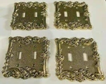 4 Beautiful Gold Metal Double Outlet Light Switch Plate Covers Vintage Antique. Fixed Price $34.99.