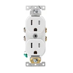 Leviton Amps 125 Duplex White Outlet 5-15R Pk. Fixed Price $9.34.