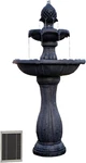 44" Solar-powered 2-TIER Outdoor Water Fountain With Auto Shut-off Pump, Black. Fixed Price $515.99.