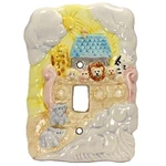 Russ Berrie Ceramic Noah Ark Light Switch Plate Cover Excellent Condition. Fixed Price $14.00.