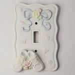 Figi Graphics Sweet Baby Ceramic Porcelain Single Light Switch Cover 1996 Pastel. Fixed Price $11.98.