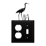 Wrought Iron Double Heron - Single Outlet And Switch Cover 8" (made Usa). Fixed Price $28.99.