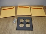 (QTY.3) Mulberry Brown Wrinkle Metal 2 Gang Duplex Receptacle Wall Plate Usa. Fixed Price $9.99.