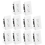 10PK Decorate Duplex Gfci Outlet With Wall Plate White Tr Wr 20AMP Widely Use. Fixed Price $113.73.