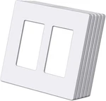 (5 Pack) Bestten USWP6 Matte Snow White Screwless Decorator Wall Plate, 2-GANG. Fixed Price $12.99.