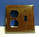 Vintage Sierra Ribs Brown 2-GANG Toggle Switch & Receptacle Wall Plate New STP01. Fixed Price $12.95.