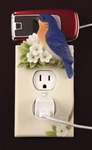 Ibis & Orchid Design Bluebird Outlet Cover/phone Holder, Bonded Marble, 6.75"H. Fixed Price $15.00.