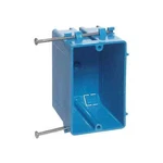 18 Cu. In. 1-GANG Zip Box Non-metallic Switch And Outlet Blue (case Of 100. Fixed Price $128.00.