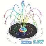 Solar Fountain IPX8 Led Color Light 3000MAH Battery With Nozzles Stand. Fixed Price $40.00.