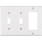 (100)-LEVITON 3-GANG Toggle Rocker Light Switch Wall Cover 005-80421-00W. Fixed Price $254.16.