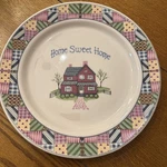 Vintage Home Sweet 10.5" Stoneware Dinner Plate Cottage Chic/ Country. Fixed Price $8.00.