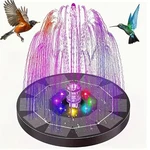 New 6.5W Solar Fountain Pump With Colorful Led Lights 3000MAH Battery Garden. Fixed Price $29.99.