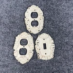 Decorative Cast Iron Wall Plates Set Of 3 White Outlet Switch Covers. Fixed Price $29.99.