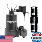 Superior Pump 92053 Cast Iron Submersible Sump Vertical Switch Plus. Fixed Price $262.97.