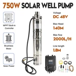 3" 48V 750W Mppt Screw Solar Bore Pump Submersible Deep Well Hole Steel Us. Fixed Price $400.69.