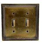 Lhmc 2005 Liberty Hardware Antique Brass Double Toggle Switch Wall Plate &screws. Fixed Price $14.95.