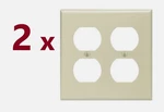 2-PK Leviton Ivory 2-GANG Receptacle Outlet Wall Plate Plastic Cover New 86016. Fixed Price $7.95.