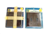 2 Nos Vintage Double Switch Toggle Plate Cover Brown Smooth Finish. Fixed Price $9.99.