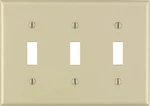 Leviton 86011-000 Ivory 3-GANG Toggle Wall Plate 4-1/2 H X 6-3/8 In.. Fixed Price $6.93.