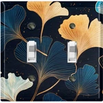 Metal Light Switch Outlet Cover Wall Plate Elegant Blue Yellow Floral FWR359. Fixed Price $13.49.