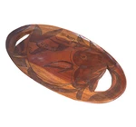 Vintage Hand Carved Haitian Fish Art Oval Wood Tray Platter Plate. Fixed Price $29.99.