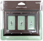 Allen + Roth Cosgrove Oil Rubbed Bronze Triple Decorator Wall Plate, 3 Gang. Fixed Price $12.99.