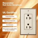 Decorator Receptacle Outlet, Tamper RESISTANT,20 AMP,125 Volt,wall Plate,golden. Fixed Price $47.00.