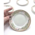 Antique Nippon Japan 8 Hand Painted Floral Art Deco Porcelain Bread Plates 3.5". Fixed Price $110.00.