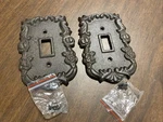Cast Iron Single Light Switch Cover Plates Floral Design 5.25 X 3.5. Fixed Price $25.00.