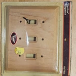 Amertac Unfinished Wood 3-GANG Toggle Switch Wall Plate Beige Model 180TTT. Fixed Price $9.99.