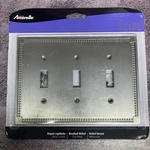 Amerelle Decor Imperial Beaded Brushed Nickel Light Switch Cover 3 Toggle. Fixed Price $8.99.