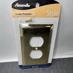 Amerelle 163DBR Stamped Steel Brass Finish Gang Duplex Receptacle Wallplate. Fixed Price $8.78.