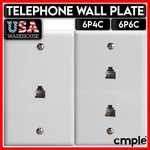 White Landline Wall Plate RJ11 RJ12 Fax Telephone Pate 6P4C 6P6C. Fixed Price $11.49.