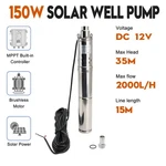 3" 12V 150W Mppt Screw Solar Bore Pump Submersible Deep Well Hole Steel R1. Fixed Price $311.78.